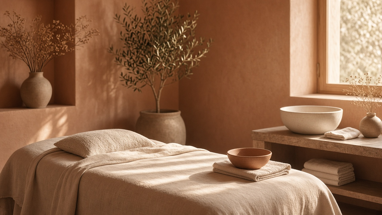 The treatment room ready for a guest