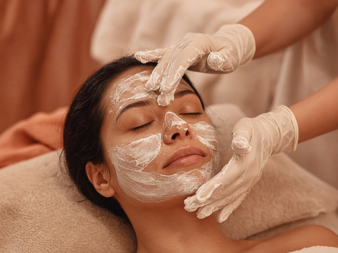 Facial treatment close-up